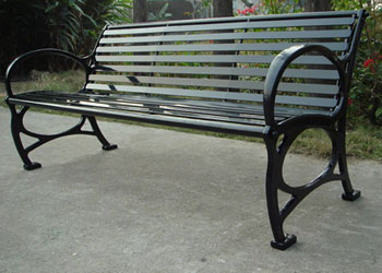 metal park bench